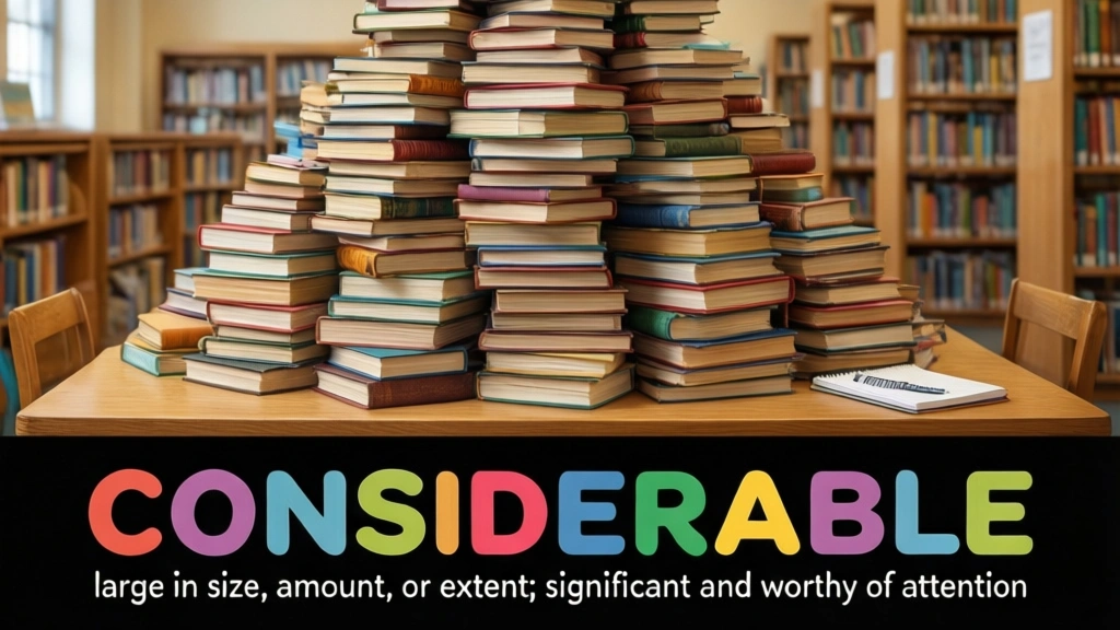 English Illustration for considerable